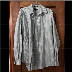 Men’s green striped button down